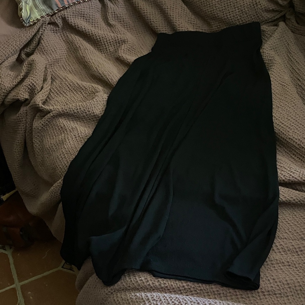 Elegant Black Maxi Skirt - Flowy A-Line Silhouette